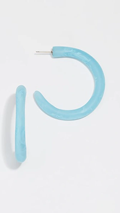 Dinosaur Designs Medium Loop Earrings In Powder Blue