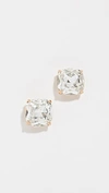 Kate Spade Small Square Stud Earrrings In Clear/gold