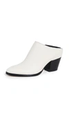 Dolce Vita Women's Roya Almond Toe Leather Mid-heel Mules In Off White