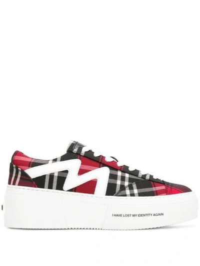 Msgm Lace Up Cupsole Sneakers In Red