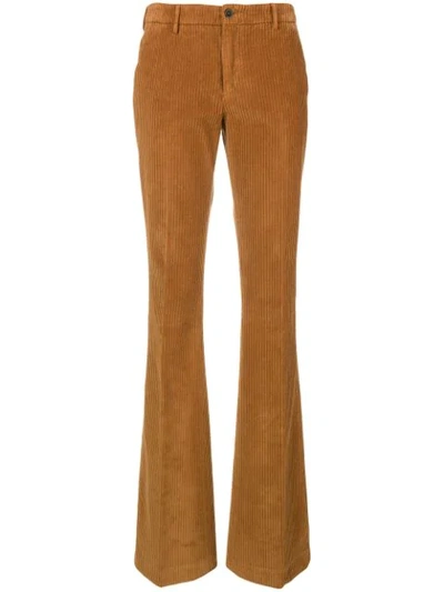 Pt01 Corduroy Flared Trousers - Brown