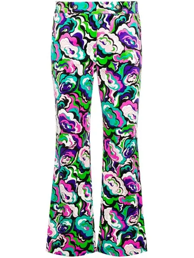 Pucci Cropped Flared Trousers In Green