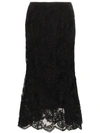 Simone Rocha Tulip-hem Lace Skirt In Black