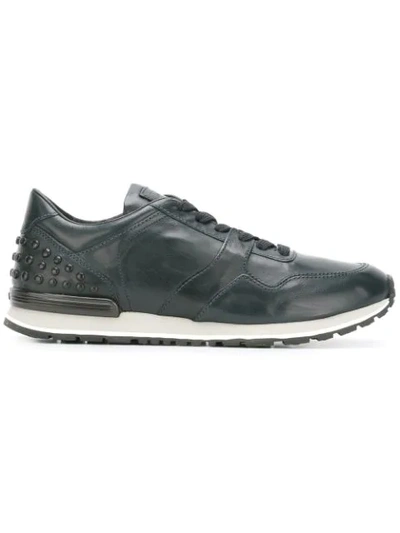 Tod's Panelled Sneakers In Blue