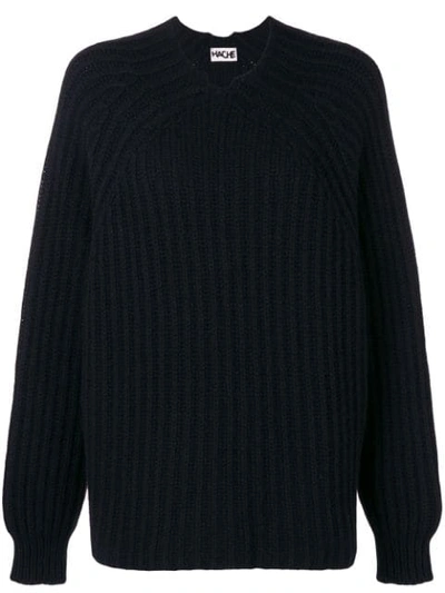 Hache Knit Sweater - Black