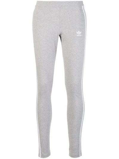Adidas Originals Three Stripe Leggings In Grey