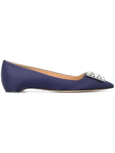 Paul Andrew Pointed Toe Ballerina Shoes In Blue