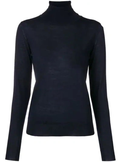 Roberto Collina Roll-neck Fitted Jumper - Blue