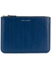 Comme Des Garçons Embossed Clutch Bag In Blue