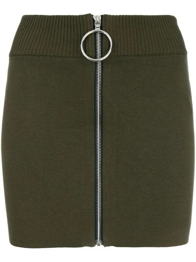 Rabanne Knitted Mini Skirt In Green