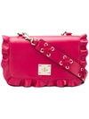 Red Valentino Red(v) Ruffle-trimmed Shoulder Bag In Pink