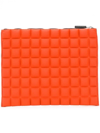 No Ka'oi Chocolate Bar Quilted Clutch In Orange