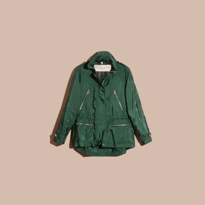Burberry Showerproof Parka Jacket With Packaway Hood In Deep Bottle Green ModeSens