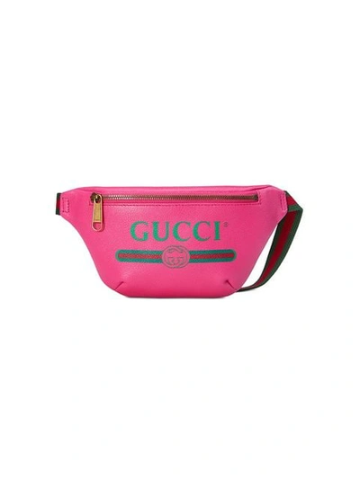 Gucci Print Small Belt Bag In Pink