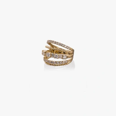 Shay 18kt Yellow Gold Closed Mixed Diamond Ring In Metallic
