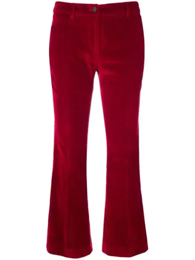 Pt01 Corduroy Flared Trousers In Red