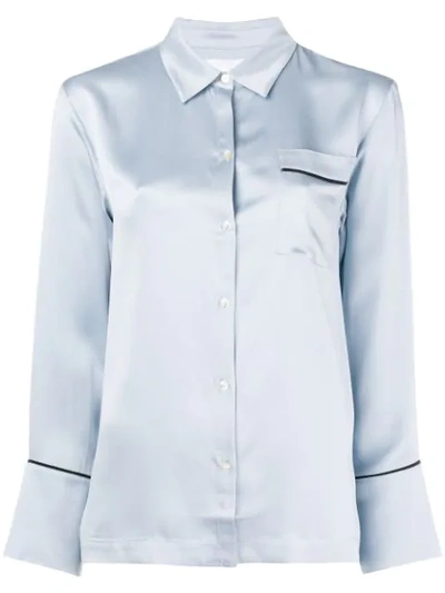 Asceno Button Fastening Pyjama Shirt - Blue