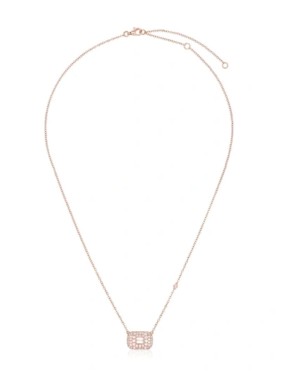 Shay 18k Rose Gold Baguette Diamond Necklace In Metallic
