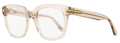 Tom Ford Women's Blue Block Eyeglasses Tf5537b 072 Transparent Rose 52mm In Multi