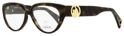 Lanvin Women's Cat Eye Eyeglasses Lnv2600 317 Green Havana 55mm In Multi