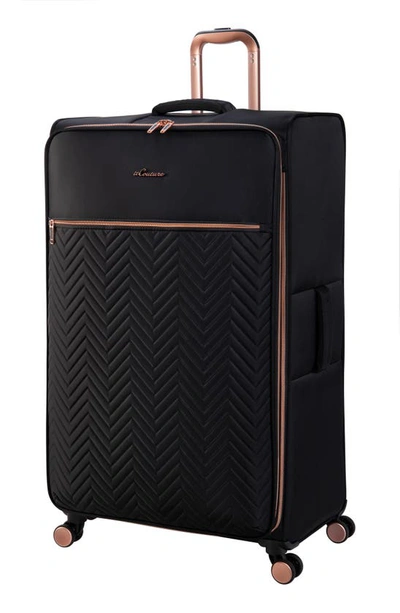 It Luggage Bewitching 35-inch Softside Spinner Luggage In Black Rose Gold Highlight