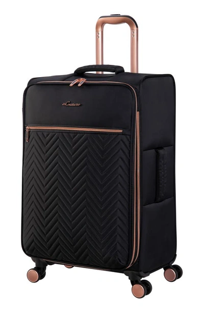 It Luggage Bewitching 26-inch Softside Spinner Luggage In Black Rose Gold Highlight