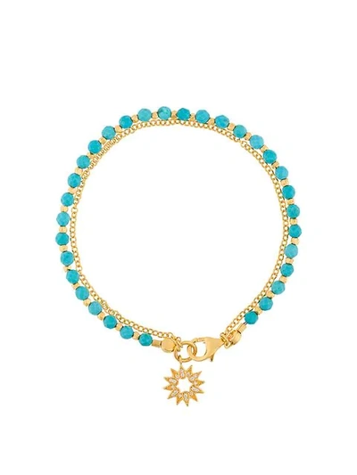 Astley Clarke 18k Goldplated Turquoise & White Sapphire Sun Bracelet