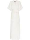 Reformation Winslow V Neck Long Length Dress In White