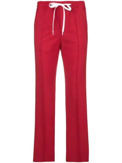 Miu Miu Side-stripe Track Pants In Red