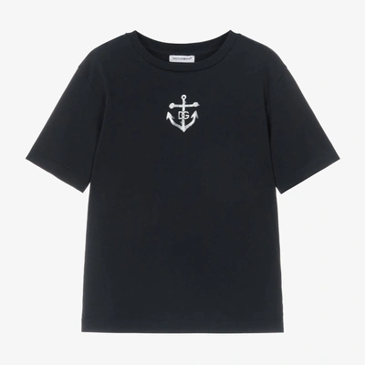 Dolce & Gabbana Babies' Boys Navy Blue Dg Anchor T-shirt