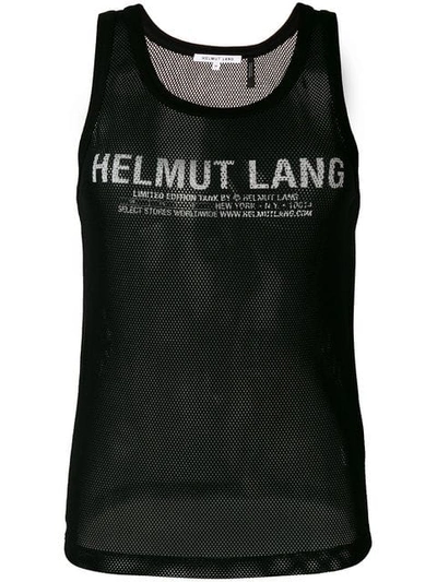 Helmut Lang Fishnet Logo Vest In Black