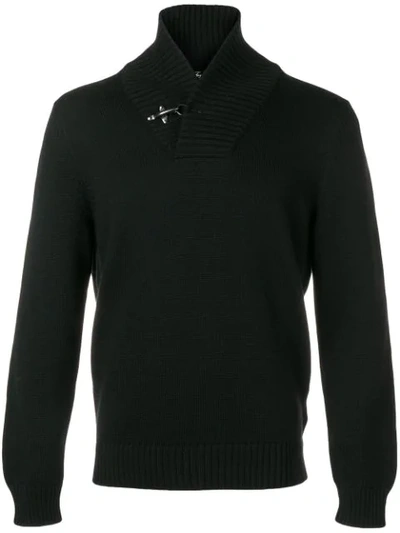 Fay Lobster Fastening Detail Sweater - Black