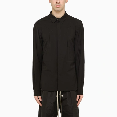 Rick Owens Black Wool Shirt