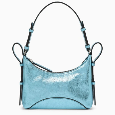 Zanellato Mita Bag In Blue Laminated Leather In Blue Poste