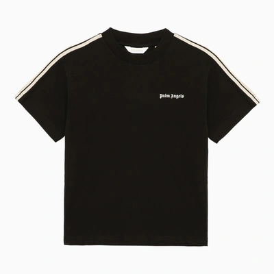 Palm Angels Kids' Black Cotton T-shirt With Logo