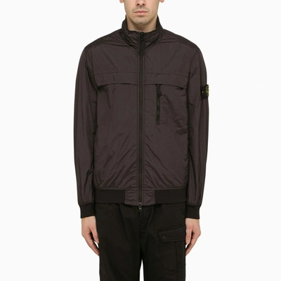 Stone Island Lightweight Charcoal-coloured Technical Jacket In Brown