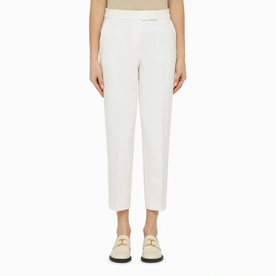 Ivy & Oak White Trousers In Recycled Cotton