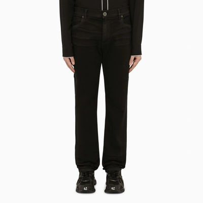 Balmain Black Regular Jeans With Embroidery