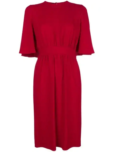 Giambattista Valli Cape Effect Midi Dress In Red