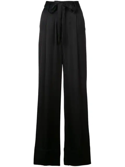 Josie Natori Wide Leg Trousers In Black