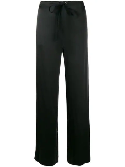 Theory Drawstring Wide Leg Trousers In Black
