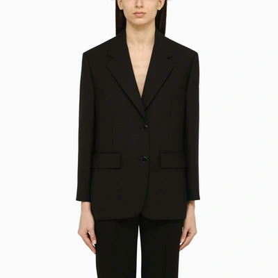 Prada Black Single-breasted Jacket In Wool