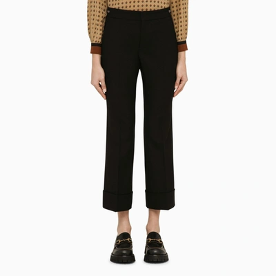 Gucci Black Wool Cropped Trousers