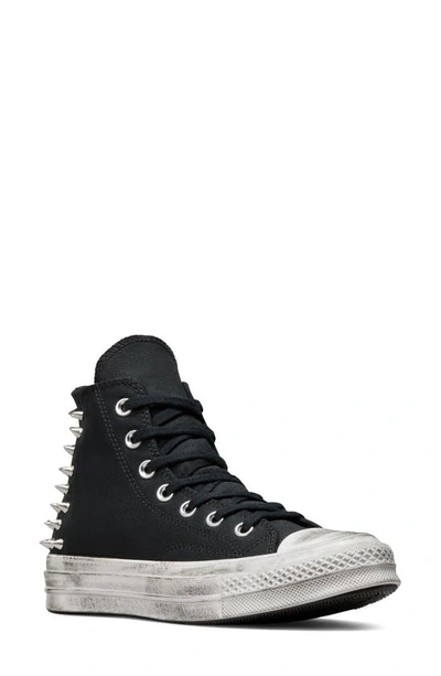 Converse Women's Chrome Queen Studded High-top Trainers In Black White