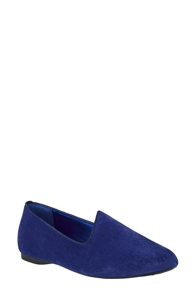 Birdies Heron Flat In Royal Blue Velvet