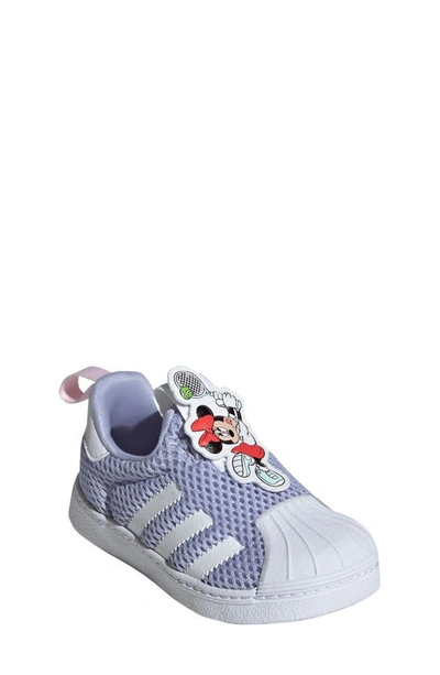 Adidas Originals Kids' X Disney Superstar 360 Sneaker In Violet Tone/ White/ Pink