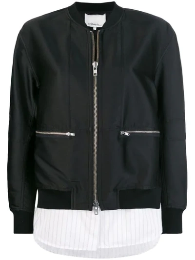 3.1 Phillip Lim Bomber Jacket - Black In Black