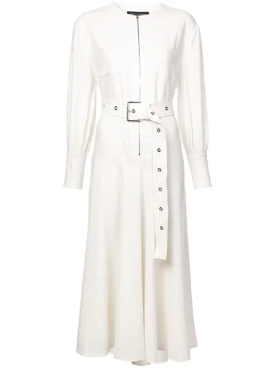 Proenza Schouler Long Sleeve Belted Dress In White