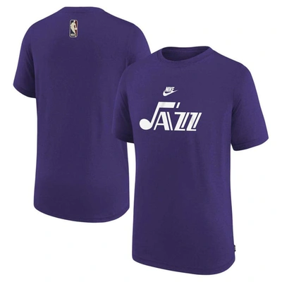 Nba Kids' Youth Nike   Purple Utah Jazz 2023/24 Classic Edition Authentic Pregame Shooting T-shirt