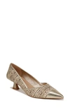 Franco Sarto Darcy Kitten Heel Pump In Gold Multi Raffia,faux Leather